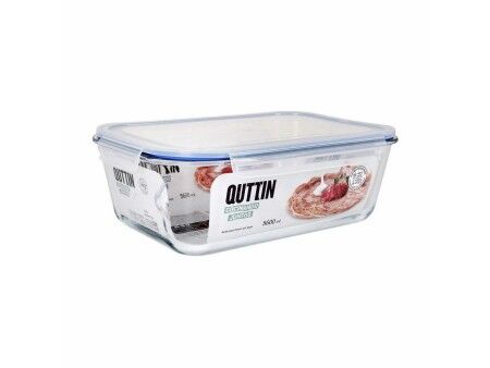 Hermetyczne pudełko na lunch Quttin Przezroczysty Prostokątny 5,6 L (4 Sztuk)