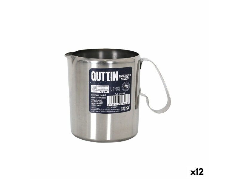 Dzbanek na mleko Quttin Srebrzysty Metal (12 Sztuk)