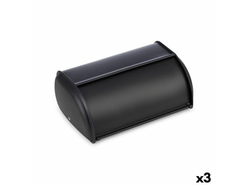 Koszyk na pieczywo Quttin Czarny Metal 43,5 x 27,5 x 18,5 cm (3 Sztuk)