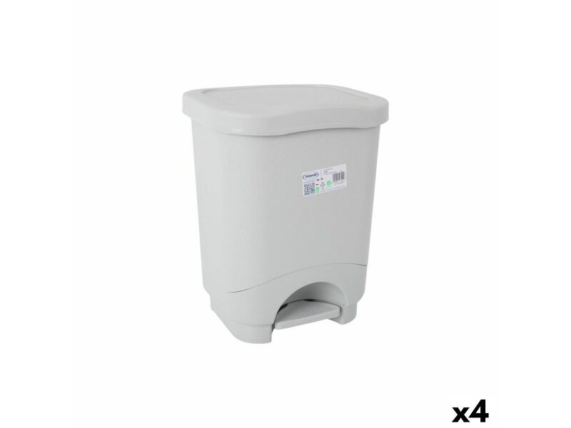 Kosz na Śmierci z Pedałem Tontarelli Idea Szary 18 L (4 Sztuk)