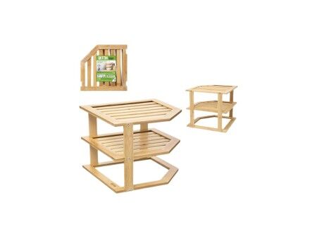 Półki narożne Quttin Bambus 25,5 x 25,5 x 23 cm (6 Sztuk)