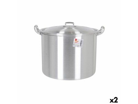 Garnek z Pokrywką Aluminium 39 x 33 x 27 cm (2 Sztuk)