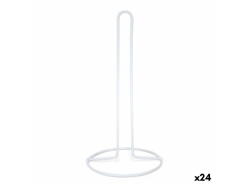 Uchwyt na Ręczniki Kuchenne Wooow Metal Biały 31 cm (24 Sztuk)