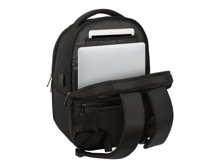 Plecak na laptopa i tableta z wyjściem USB Safta Business Czarny (31 x 45 x 23 cm)