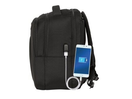 Plecak na laptopa i tableta z wyjściem USB Safta Business Czarny (31 x 45 x 23 cm)