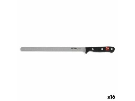 Nóż do Szynki Quttin Sybarite Czarny Srebrzysty 28 cm (16 Sztuk)