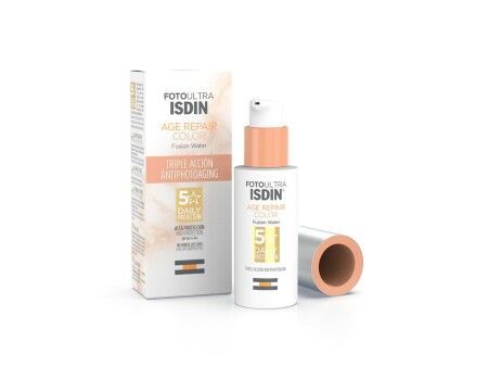 Ochrona przeciwsłoneczna z kolorem Isdin Fusion Water Magic Repair Spf 50 50 ml
