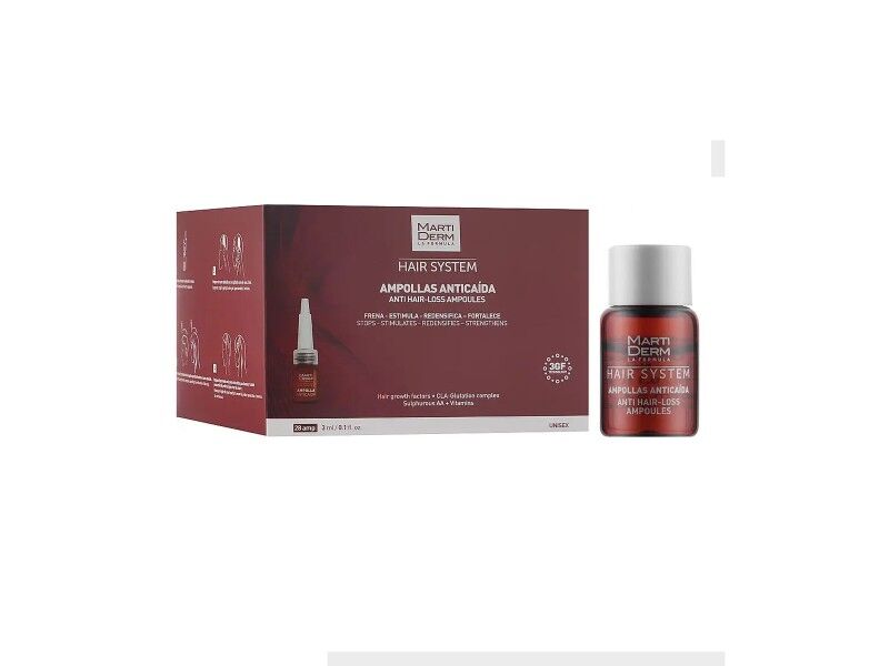 Ampułki przeciw Wypadaniu Włosów Martiderm HAIR SYSTEM 3 ml