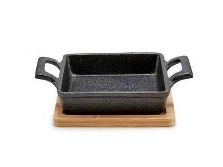 Garnek do Serwowania Tapas Kinvara 1277SJ4810 Brązowy Czarny Bambus Żelazo 19 x 5 x 14 cm (12 Sztuk)