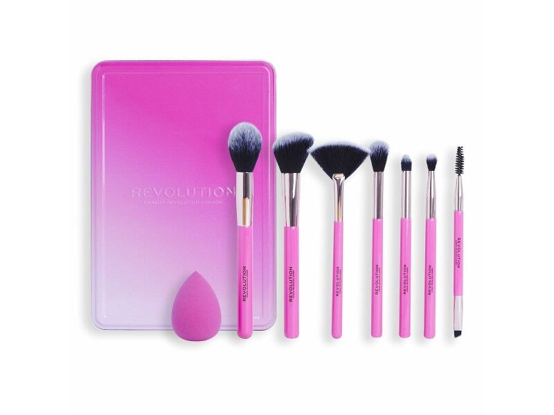 Zestaw Pędzli do Makijażu Revolution Make Up The Brush Edit Różowy 8 Części Zestaw Pędzli do Makijażu Revolution Make Up The Brush Edit Różowy 8 Części