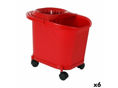 Wiadro 16 L Czerwony (6 Sztuk)