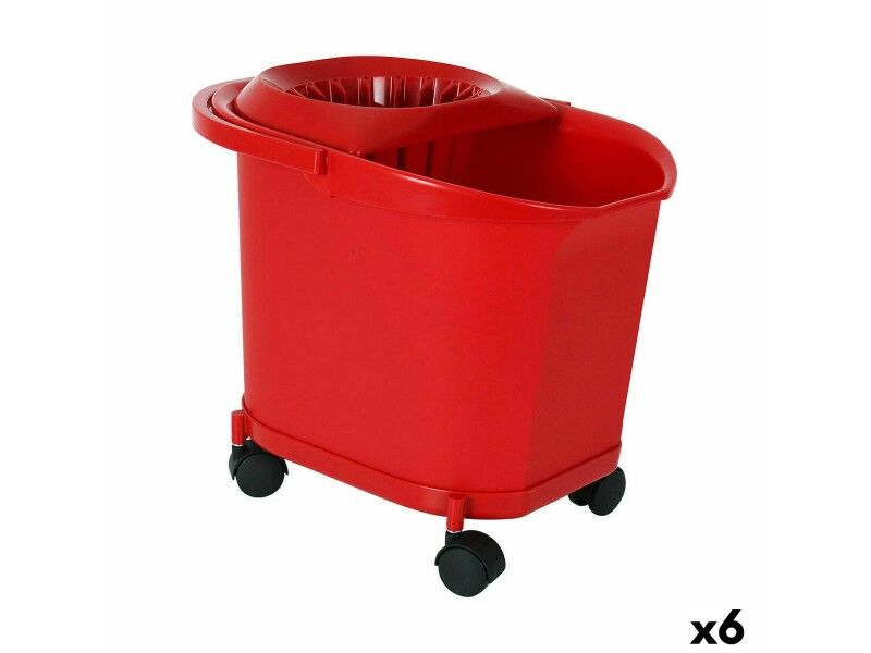 Wiadro 16 L Czerwony (6 Sztuk)