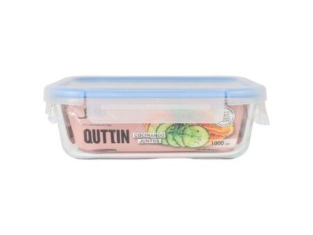Hermetyczne pudełko na lunch Quttin Boho Przezroczysty Prostokątny 1 L (6 Sztuk)