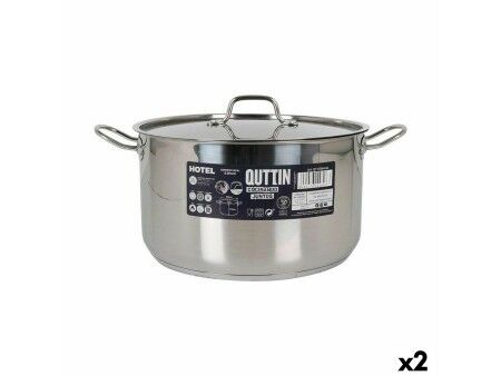 Garnek z Pokrywką Quttin Hotel Stal ø 30 x 17 cm (2 Sztuk)