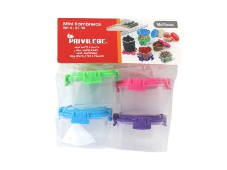 Set Pojemników na Lunch Privilege 65 ml Mini 4 Części (24 Sztuk)