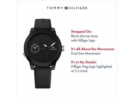 Zegarek Męski Tommy Hilfiger DENIM Czarny (Ø 44 mm)