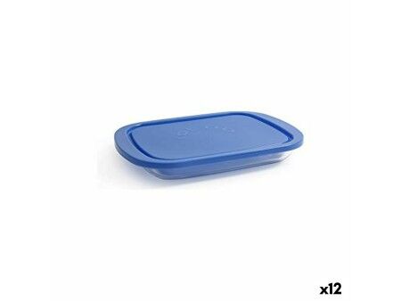 Pojemnik na Lunch Borgonovo Igloo Niebieski Prostokątny 800 ml 26 x 18,5 x 3,4 cm (12 Sztuk) (26 x 18,5 x 3,4 cm)