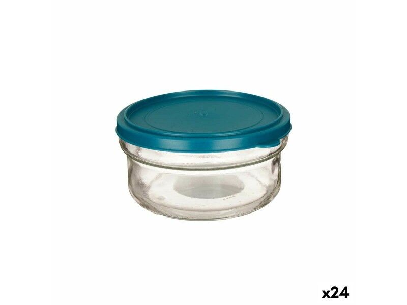 Okrągłe pudełko na lunch z pokrywką Kolor Zielony polipropylen 415 ml 12 x 6 x 12 cm (24 Sztuk)