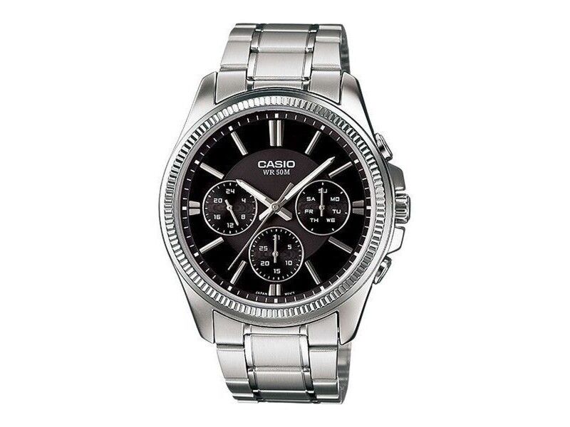 Zegarek Męski Casio ENTICER GENT Czarny Srebrzysty (Ø 35 mm)