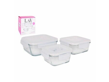 Set 3 Pojemników na Lunch LAV Szkło (8 Sztuk) (3 pcs)