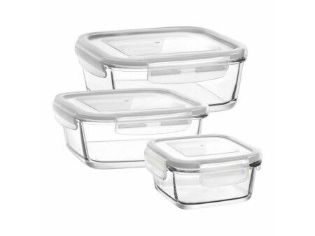 Set 3 Pojemników na Lunch LAV Szkło (8 Sztuk) (3 pcs)