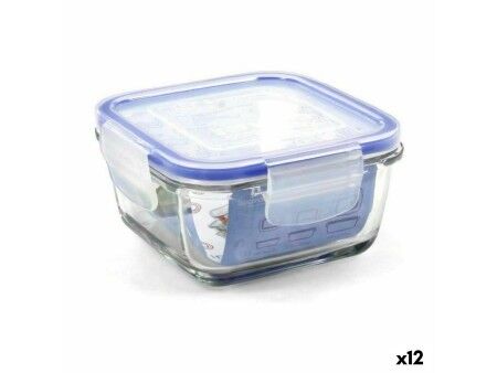 Hermetyczne pudełko na lunch Borgonovo Superblock Kwadratowy 12 x 12 x 6 cm (12 Sztuk)
