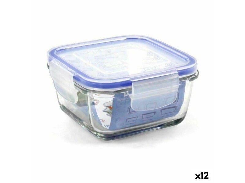 Hermetyczne pudełko na lunch Borgonovo Superblock Kwadratowy 12 x 12 x 6 cm (12 Sztuk)
