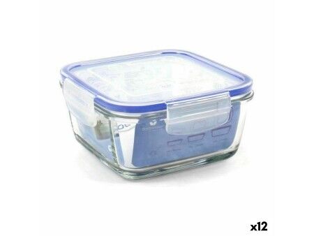 Hermetyczne pudełko na lunch Borgonovo Superblock Kwadratowy 15 x 15 x 7,5 cm (12 Sztuk)