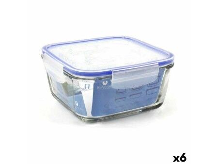 Hermetyczne pudełko na lunch Borgonovo Superblock Kwadratowy 18 x 18 x 8,5 cm (6 Sztuk)