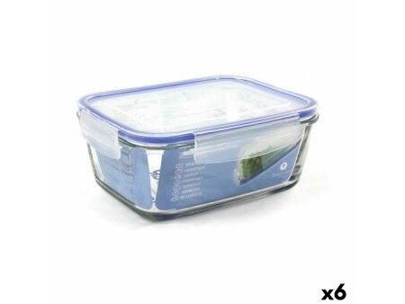 Hermetyczne pudełko na lunch Borgonovo Superblock Prostokątny 21 x 16 x 8,5 cm (6 Sztuk)