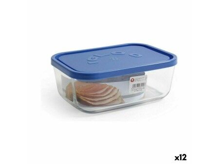 Pojemnik na Lunch Borgonovo Niebieski Prostokątny 1,3 L 19 x 13,5 x 7,2 cm (12 Sztuk)