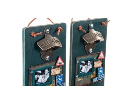 Otwieracz do butelek DKD Home Decor Self Serve Drewno Metal (2 pcs) (26 x 12 x 9 cm)