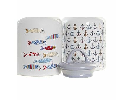 Łódź DKD Home Decor Biały Wielokolorowy Kamionka Śródziemnomorski (2 Sztuk)