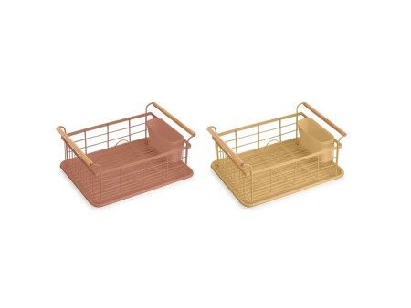 Ociekacz DKD Home Decor Metal Terakota Żółty polipropylen (44 x 32 x 20 cm)