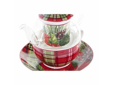 Dzbanek na herbatę DKD Home Decor 1 Kubek Filtr Szkło Porcelana (250 ml)