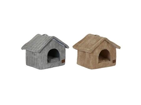 Łóżko dla zwierząt domowych DKD Home Decor 40 x 33 x 38 cm 48 x 37 x 40 cm Szary Wielbłądzi Aluminium 2 Sztuk