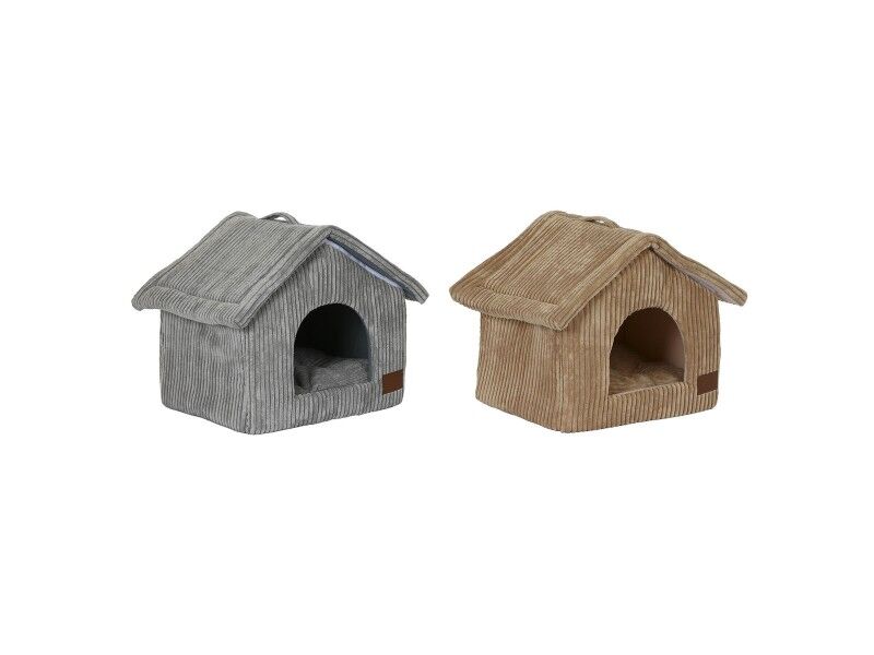 Łóżko dla zwierząt domowych DKD Home Decor 40 x 33 x 38 cm 48 x 37 x 40 cm Szary Wielbłądzi Aluminium 2 Sztuk
