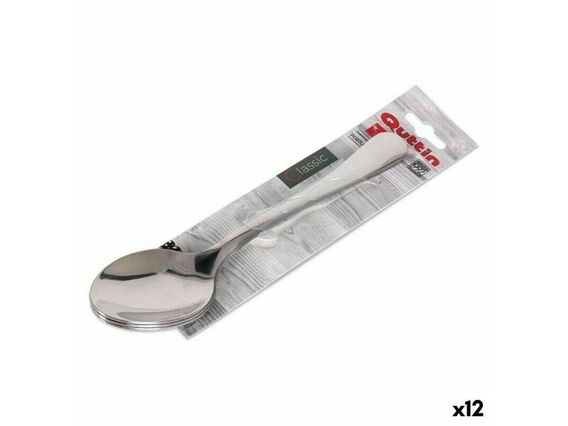 Zestaw Łyżek Quttin Classic Srebrzysty (12 Sztuk)