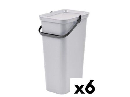 Kosz na śmieci do recyklingu Tontarelli Moda 24 L Biały (6 Sztuk)