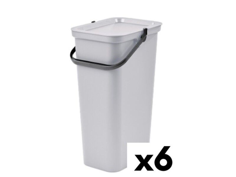 Kosz na śmieci do recyklingu Tontarelli Moda 24 L Biały (6 Sztuk)