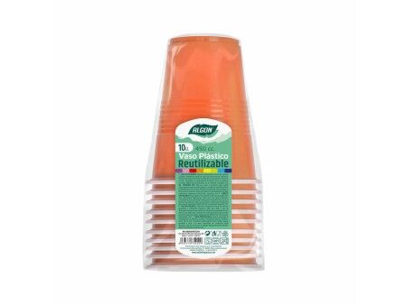 Zestaw szklanek wielokrotnego użytku Algon Pomarańczowy 48 Sztuk 450 ml (10 Części)