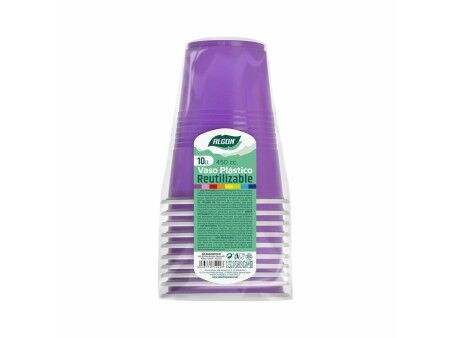 Zestaw szklanek wielokrotnego użytku Algon Fuksja 48 Sztuk 450 ml (10 Części)