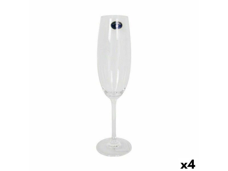 Zestaw kubków Bohemia Crystal Clara Szampan 220 ml 6 Części (4 Sztuk)