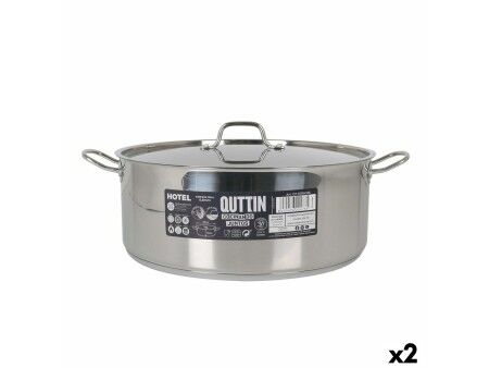 Garnek z Pokrywką Quttin Aluminium 36 x 14 cm (2 Sztuk)