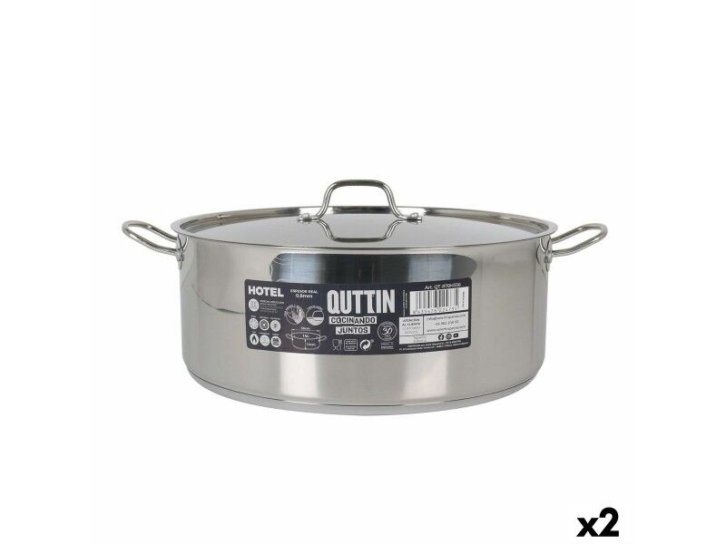 Garnek z Pokrywką Quttin Aluminium 36 x 14 cm (2 Sztuk)