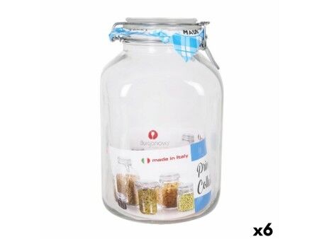 Soik Borgonovo Hermetyczny Przezroczysty Szkło 4,25 L 14,5 x 14,5 x 26 cm (6 Sztuk)