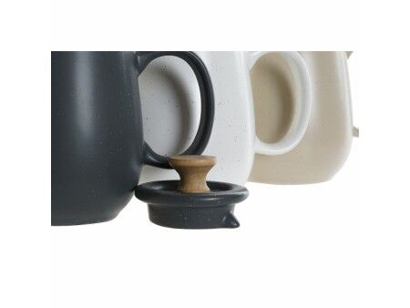 Dzbanek na herbatę DKD Home Decor Biały Beżowy Naturalny Ciemny szary Drewno kauczukowe Plastikowy Kamionka 1 L 23 x 12 x 16,5 c