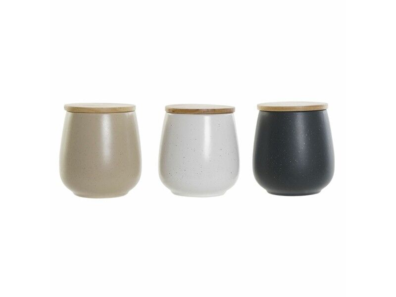 Łódź DKD Home Decor Biały Beżowy Ciemny szary 10 x 10 x 13 cm (3 Sztuk)
