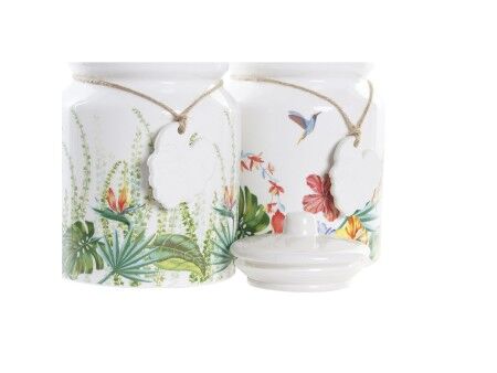 Łódź DKD Home Decor Ogród Wielokolorowy Tropikalny 15 x 15 x 21 cm (2 Sztuk)