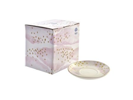 Dzbanek na herbatę DKD Home Decor Szkło Porcelana Różowy Przezroczysty Biały Kolor Zielony (2 Sztuk)